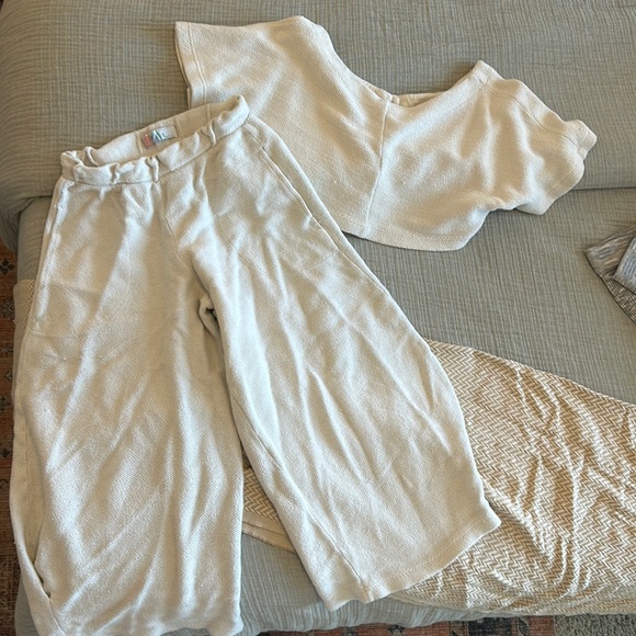 Free People Other - Free People Light Cream Two-Piece Lounge Set